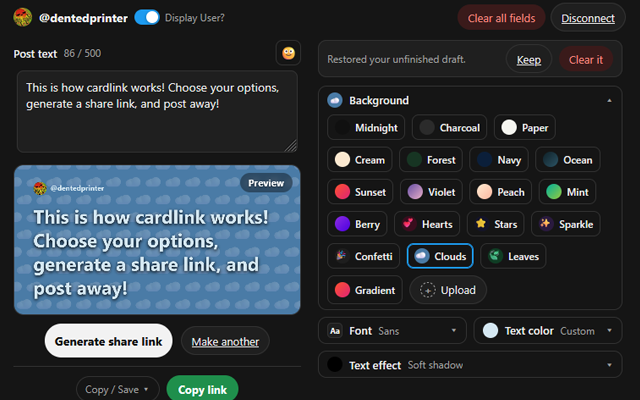 Cardlink demo